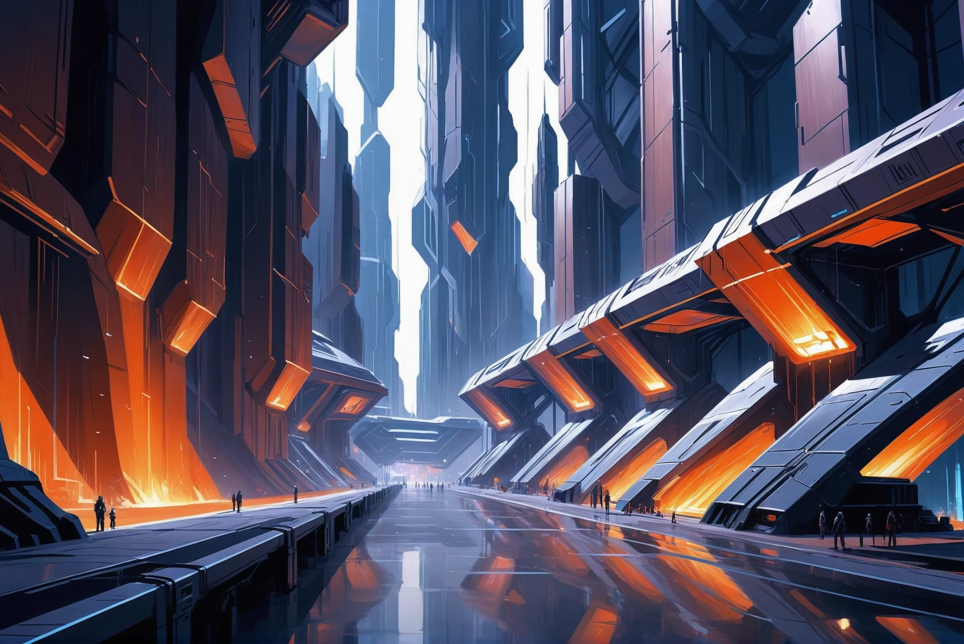 digital painting, scifi city, Crystalline Structure Fields<lora:EnvyStarlightScifiAesthetic03:1>