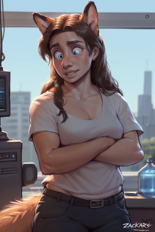 blue sky, inside, lab, fox/(human), female, blue eyes, long hair,
BREAK (by zackary911, by braeburned, by haps), standing, (bytransform:1.2, transformation), clothes, human face,
BREAK <lora:fluffyrock-quality-tags-v2.1.1-vpred:0.8>, <lora:epi_noiseoffset2:0.4>, <lora:LoraTransfromBYm2_bytransform:1>