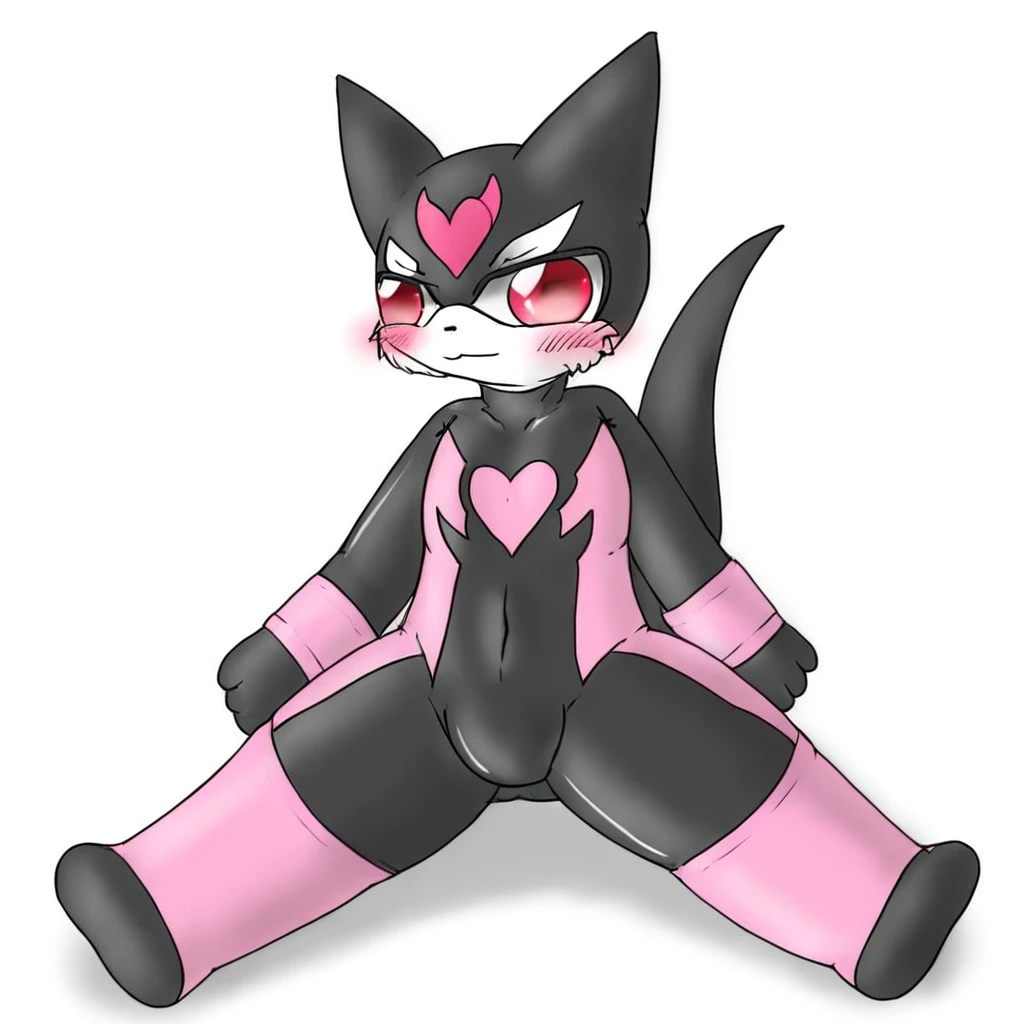 <lora:test_style:1>, furry, no text, black pink bodysuit,