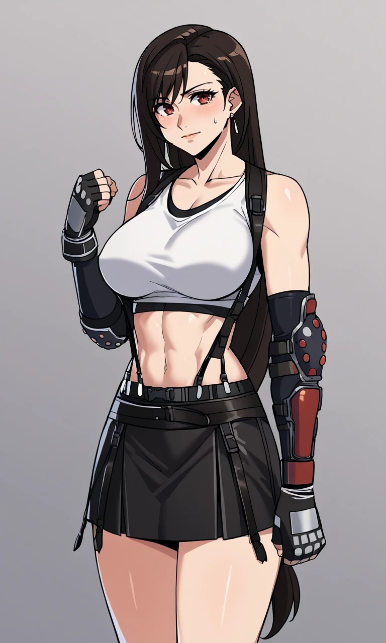 drawn in the artstyle of <lora:NaoStyle:1>, score_9, score_8_up, score_7_up, score_6_up, source_anime, 1girl, cowboy shot, Tifa Lockhart,