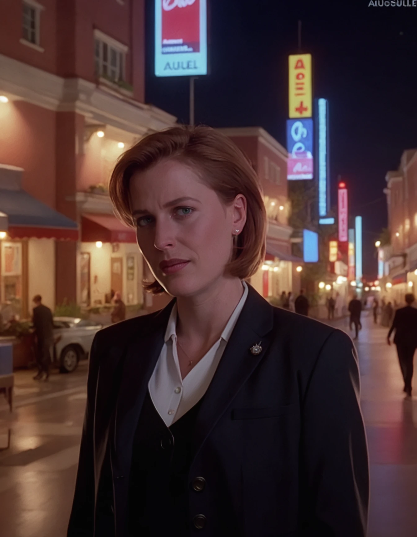score_9, score_8_up, score_7_up, (ascul woman:1.1), upperbody closeup, walking in the city, wearing a blazer, looking at the viewer, at night <lora:Dana-Scully_token_ascul_woman_r64_model_everclear_v3:1.1>
