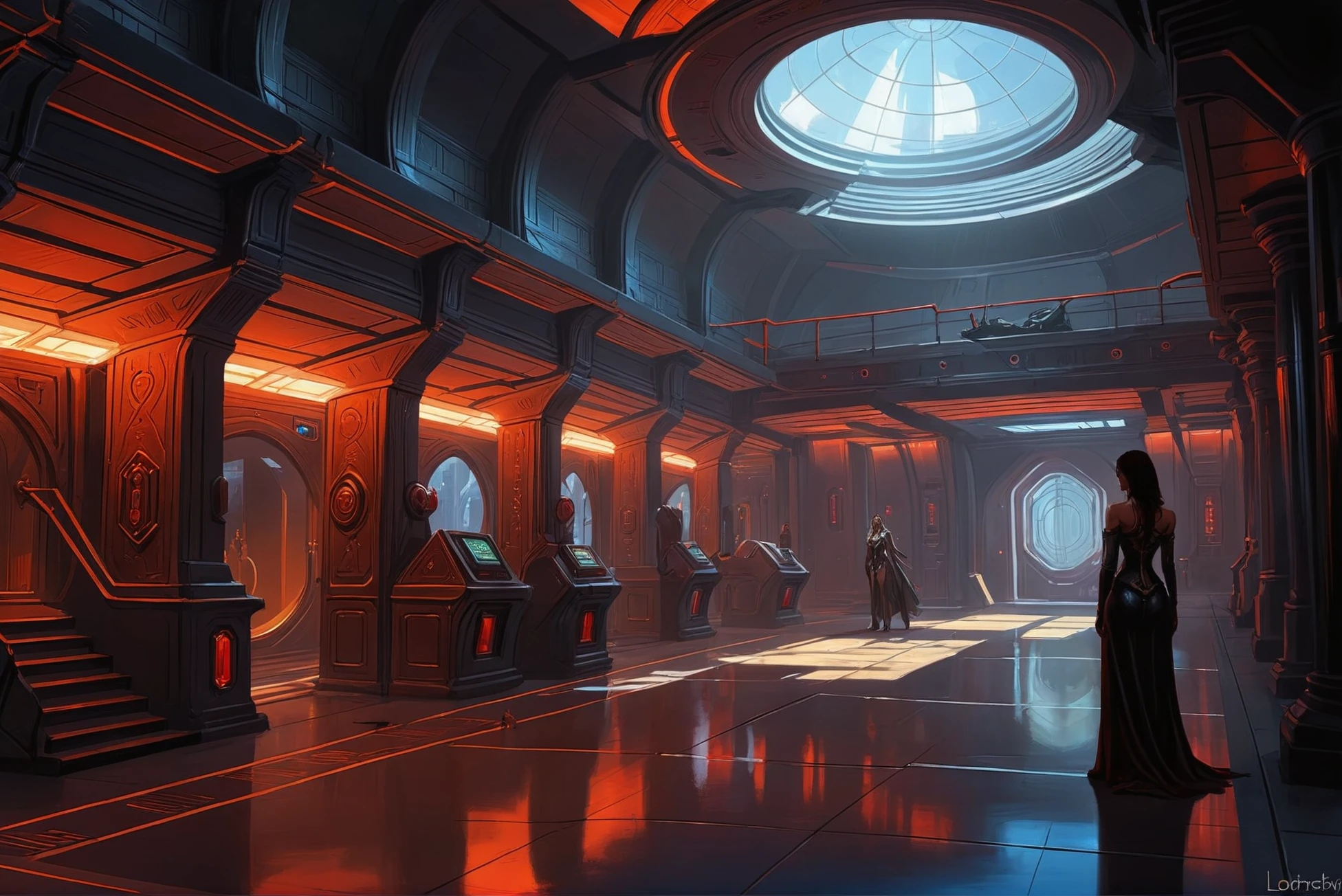 digital painting, scifi city, Lord's and Lady's Chambers \(room\) in a wonderous fantasy metropolis outside of time<lora:EnvyStarlightScifiAesthetic08:1>