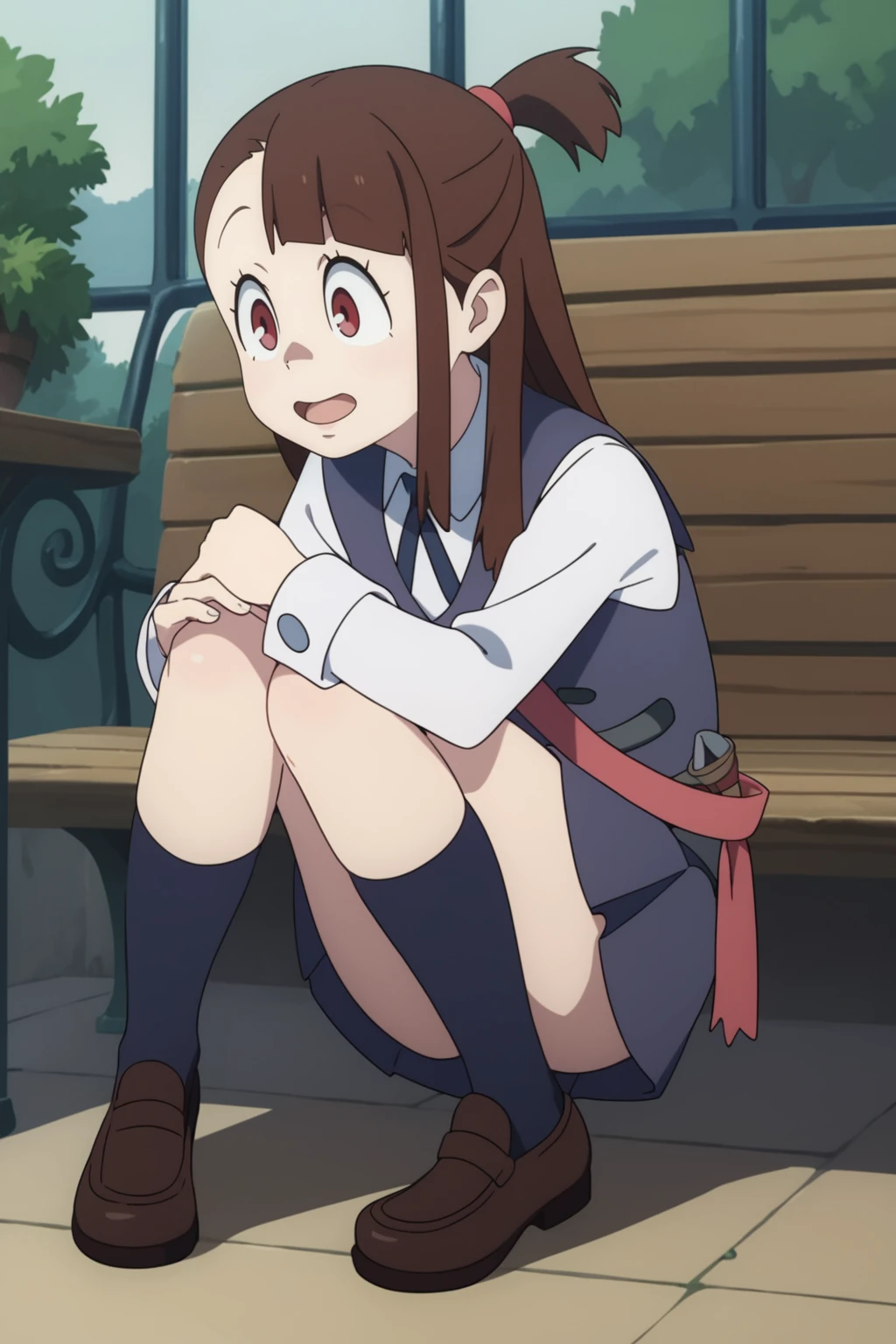 score_9, score_8_up, score_7_up, score_6_up, score_5_up, score_4_up, BREAK, <lora:Kagari-000005:.9>, 1girl, Kagari, brown hair, crimson eyes, school uniform, brown footwear, socks