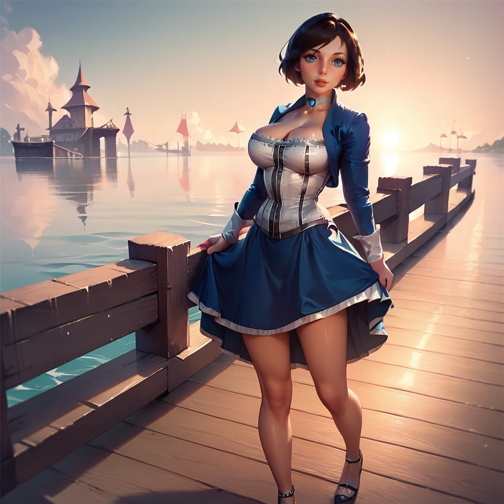 score_9, score_8_up, score_7_up, source_anime, 1girl, large breasts, standing, pier,  <lora:Elizabeth_Comstock_Bioshock_Short_Hair:1> elizabethshadow