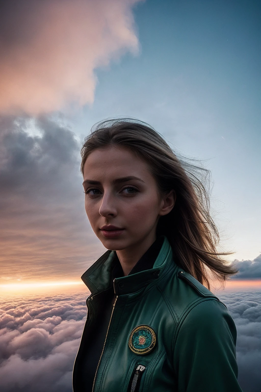 GoldieB_SoloTI_v1,
(Figure-hugging sky-blue jumpsuit adorned with aviator patches, accessorized with a leather bomber jacket slung over shoulders),
(The horizon stretches endlessly as the aircraft soars through billowing clouds, the hum of engines blending with the gentle whir of air currents, patches of vibrant green landscape peeking through breaks in the sea of clouds, a sense of freedom and adventure permeating the boundless sky: 1.3),
(seductive:1.3),(analog, cinematic, film grain, hazy atmosphere, cinematic shot:1.3),
<lora:add_detail:0.6>,<lora:LowRa:0>, PA7_Portrait-MCU,