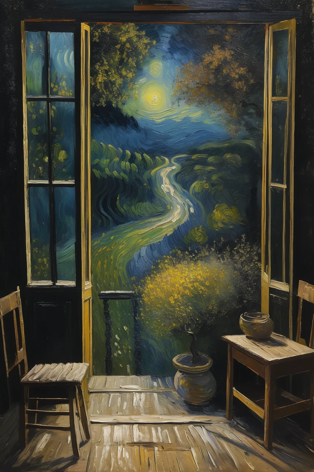masterpiece,best quality,forest,oil painting,<lora:tbh123-:0.8>,style of Vincent van Gogh,