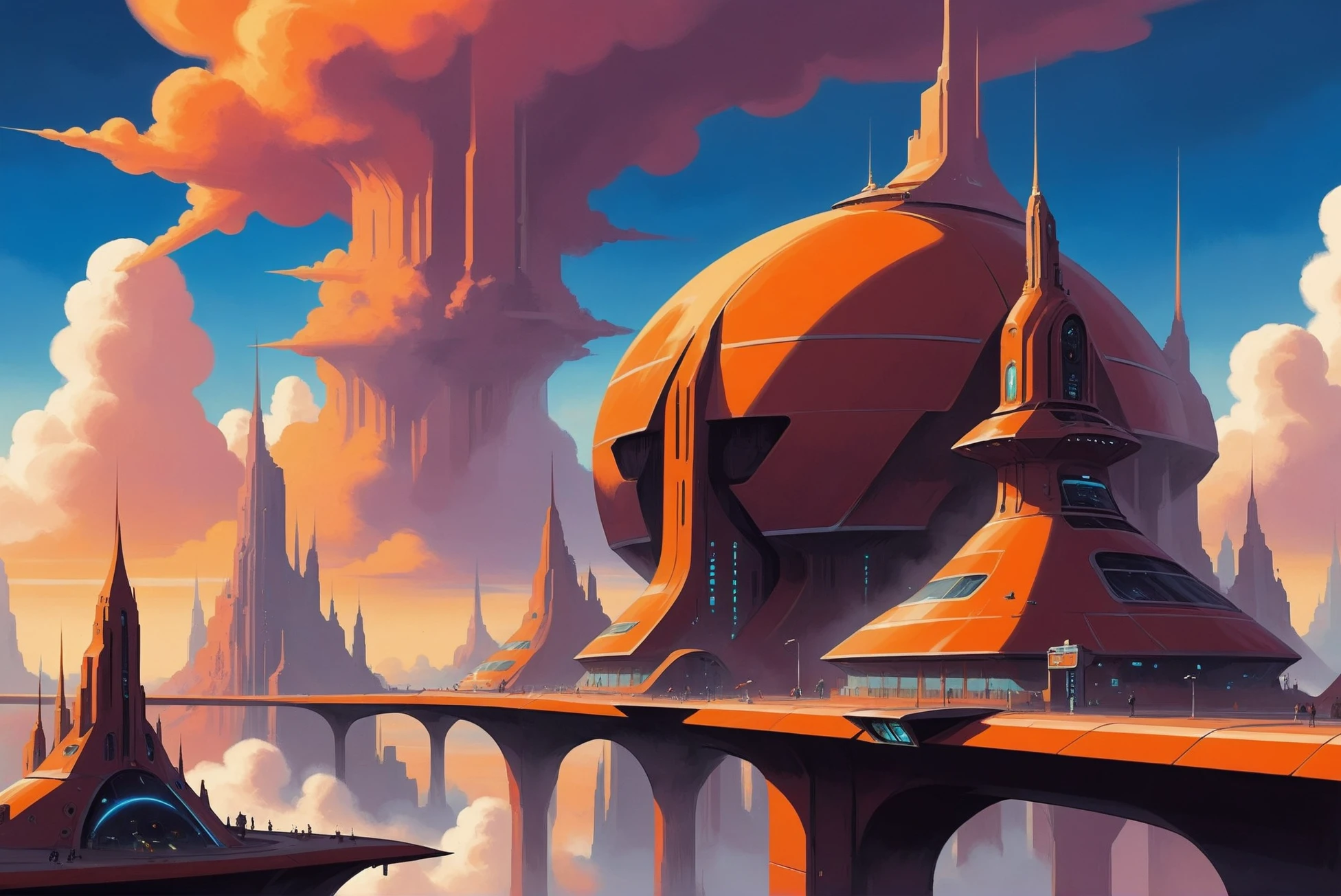 digital painting, scifi city, whimsical scifi cloud city at the beginning of reality<lora:EnvyStarlightScifiAesthetic07:1>