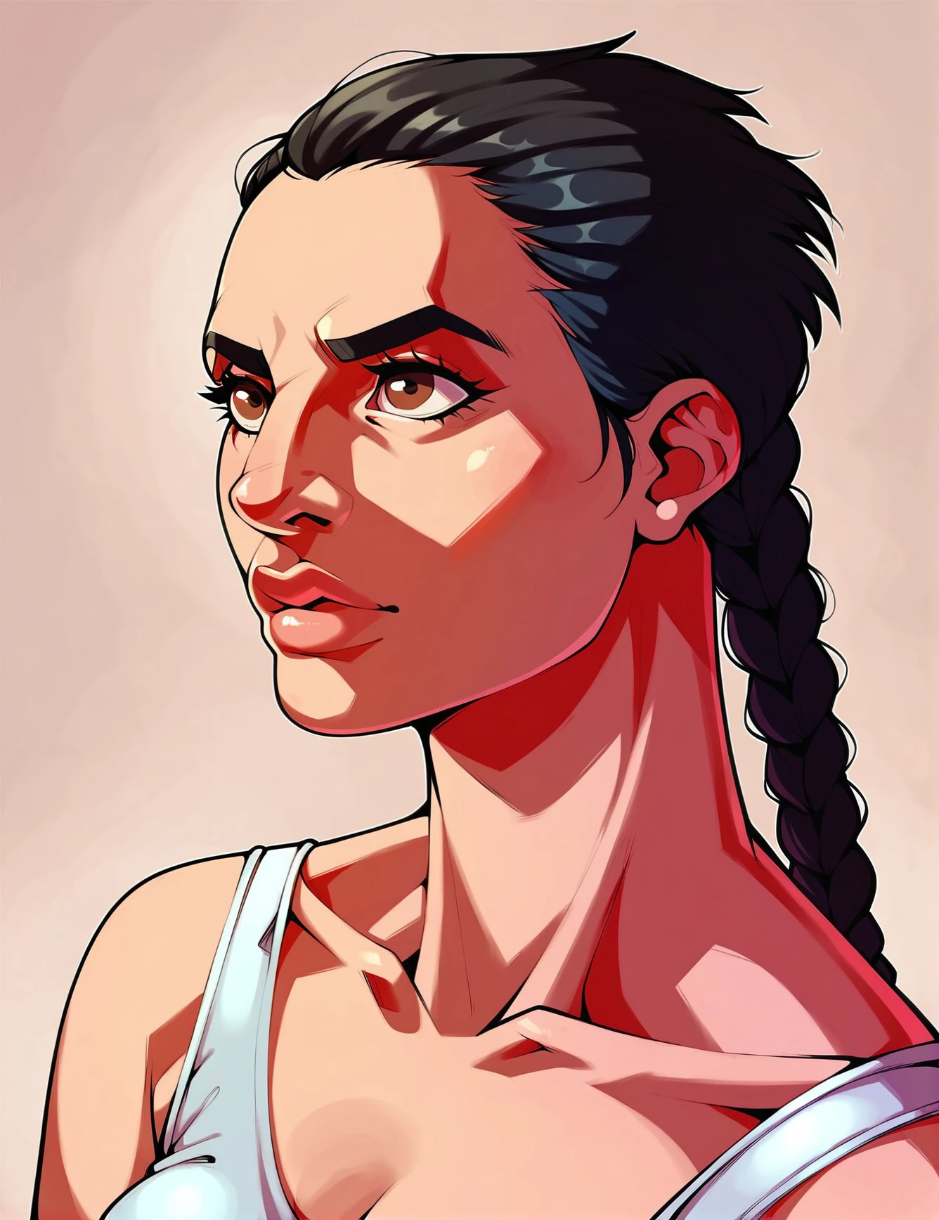 girl, cartoon_source, score_9, score_8_up, score_7_up,<lora:Farakarim:0.8> 1girl, farahkarim, black hair, brown eyes, black braid, <lora:RealStyle__Pony_XL:0.3>,