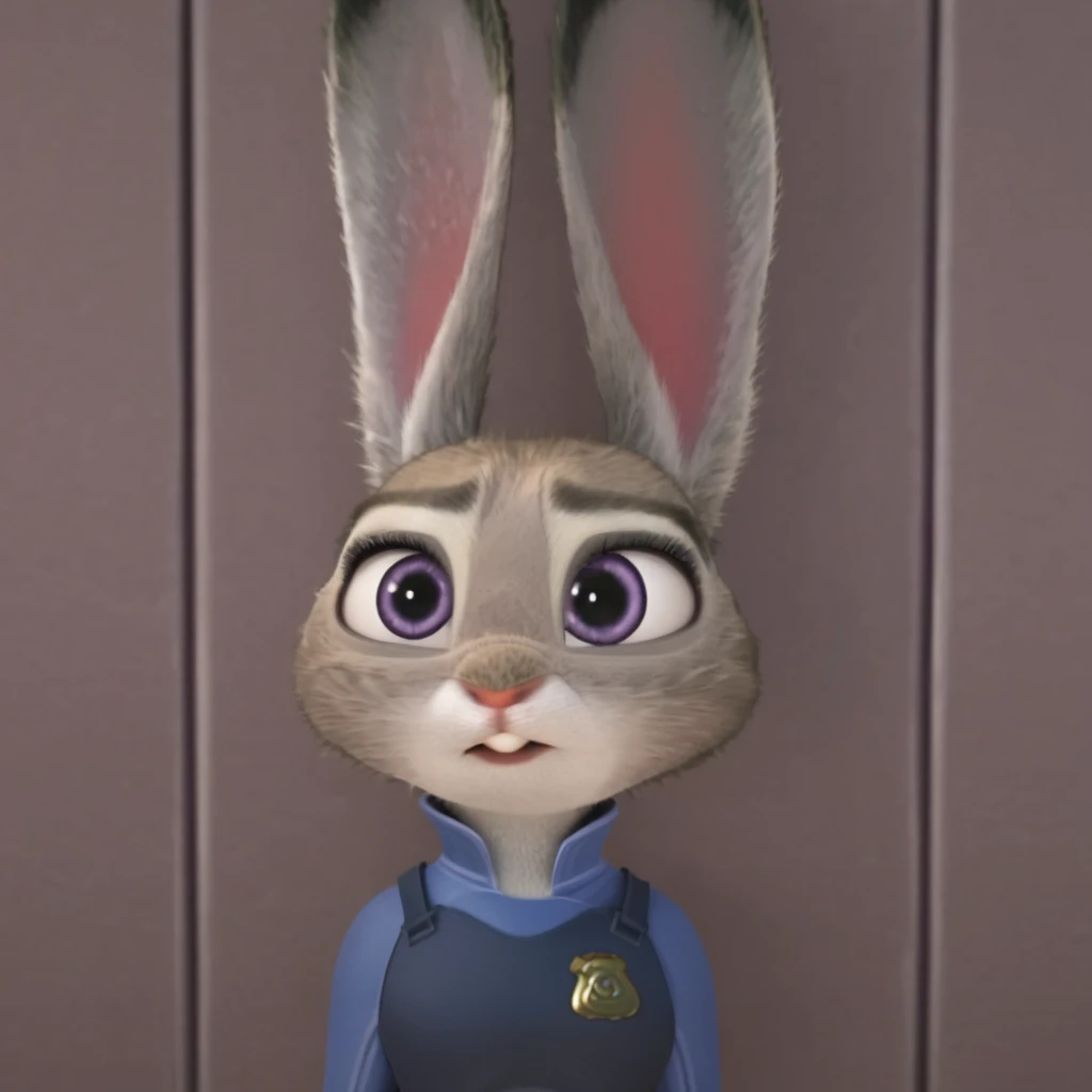 <lora:JudyHoppsPony:1>, judyhopps, purple eyes, rabbit, rabbit ears, rabbit girl, animal ears,