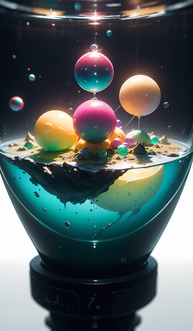 blowing bubble gum, green bubble gum,young girl, abstract dream, space, intricate, grand scale, alone, cinematic film still, insane detail, sharp focus, depth of field, realistic lighting, (realistic perspective), complex, (multiple subjects), 4k HDR,