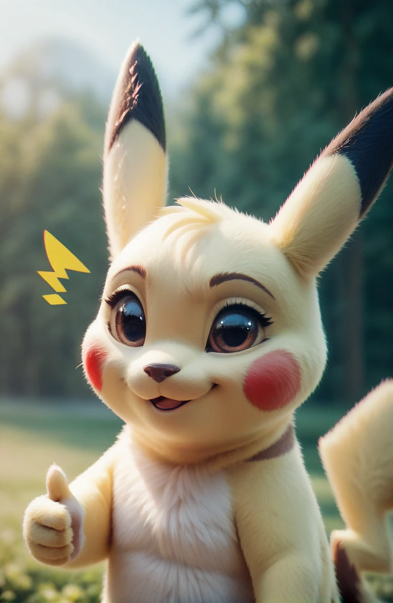 score_9, score_8_up, score_7_up, pikachu, furry, cozy, cute, 8k, hd, Chromatic Aberration, photo, photo, single thumbs up   