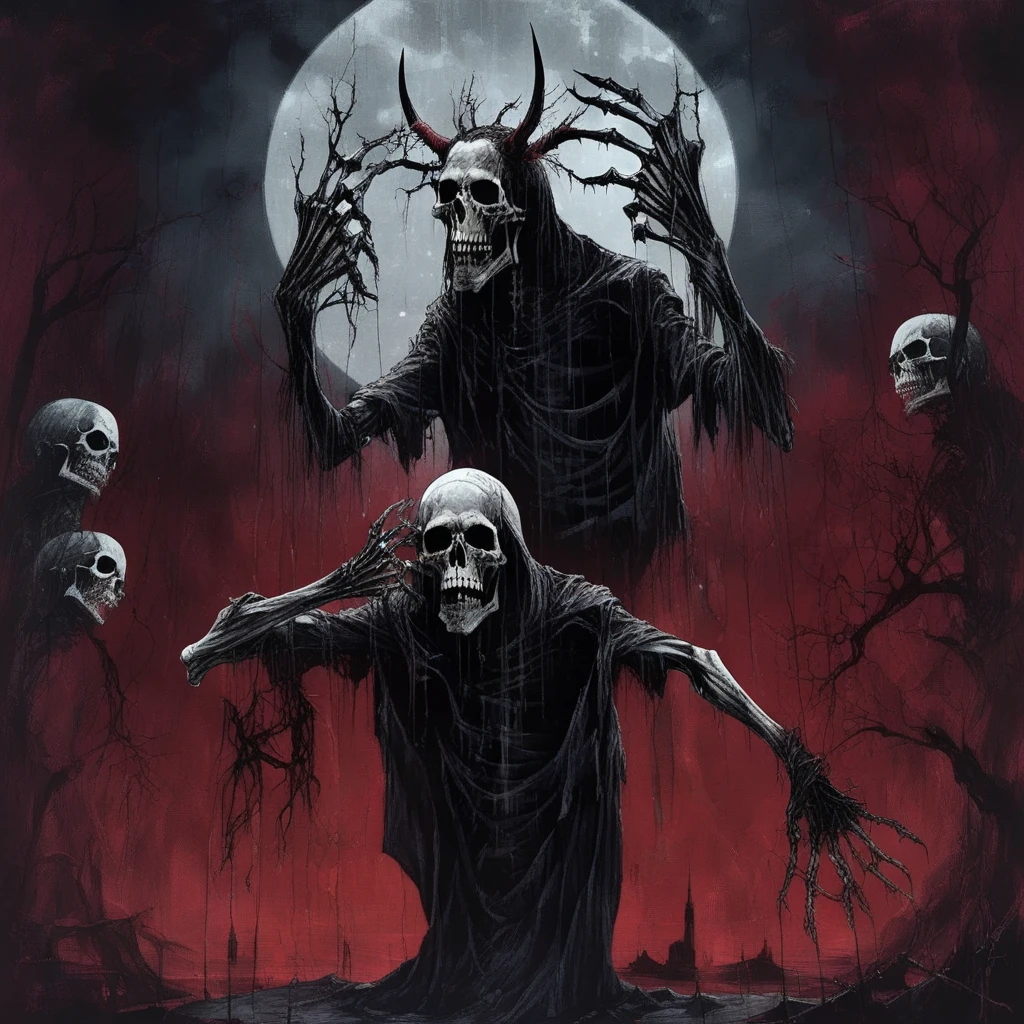 teeth, a painting of a man sitting in front of a mirror with his hands on his knees and his face partially obscured by his hands, starry background, video art, crow, red theme, blurry foreground, city, remodel \(kantai collection\), derek gores, cosmic horror, a demonic creature with a creepy face and a creepy man standing next to it in a dark room with a light, torii, censored, extra eyes, tower, sharp teeth, a poster, holding weapon, constellation, a creepy tree with a skull on it and a full moon in the background with a creepy tree in the foreground, a comic book panel, a skeleton with a bloody face and hands in the dark with a full moon behind it, male pubic hair, surrounded by other heads, breasts, a drawing of a demon with long horns and a demon head on it's face