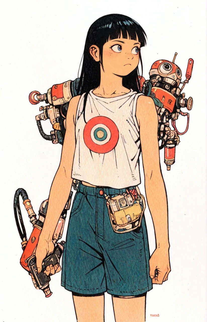 1girl,black hair,casual outfit,solo,cowboy shot,holding computer tools,obslete weapon
white background,tatsuyuk,looking away
<lora:Perfect Hands:1>   <lora:age_slider_v4:-3>  <lora:tatsuyuk:0.8>, score_9, score_8_up, score_7_up, score_6_up, score_5_up, score_4_up,zPDXL