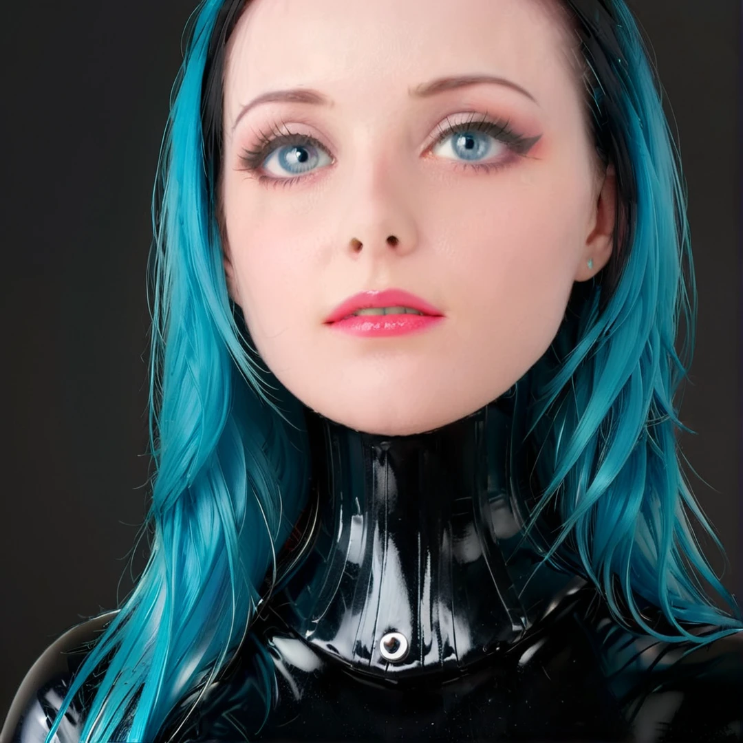 <lora:neckcorset:0.5> pale skinned emo goth girl with blue eyes and multicolored hair, black latex clothes, head and shoulders, Masterpiece;highly detailed; extreme,octane render, zbrush, blender, 3d,post-processing,HDR; lightning; volumetric; cinematic; ray tracing; RTX;radiant light rays,subsurface scattering,soft edge lighting,realistic shadows;vibrant colors,high-res, 8k,16k,32k,Playful shadows dance across her face,