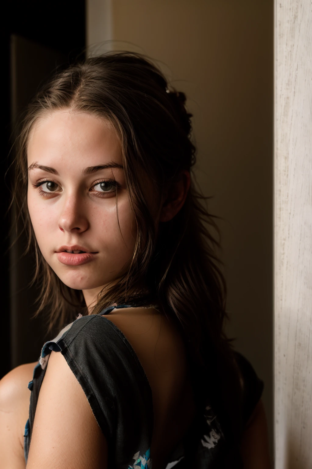 <lora:Dayanna:0.8>, full color portrait of a young woman, wearing a shirt, natural light, RAW photo, subject, 8k uhd, dslr, soft lighting, high quality, film grain, Fujifilm XT3