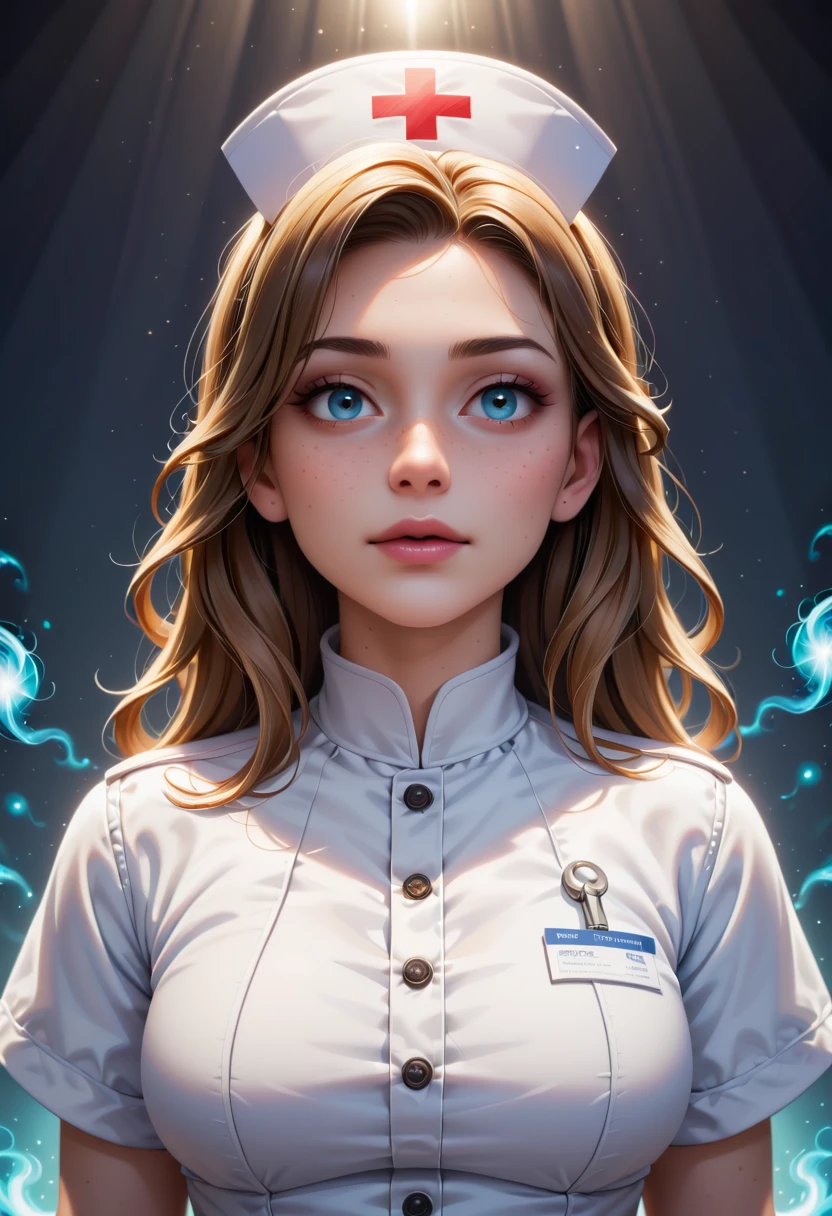 score_9, score_8_up, score_7_up, score_6_up, rating_safe, 1girl, Female nurse pretty, nurse's clothes, revealing, erotic, awesome Quality, Ethereal, Neural, Aura,(random ambient:1.3), very detailed, masterpiece, light beams, dusty, (Focus at detailed face and eyes) very sharp image, dramatic low lit,