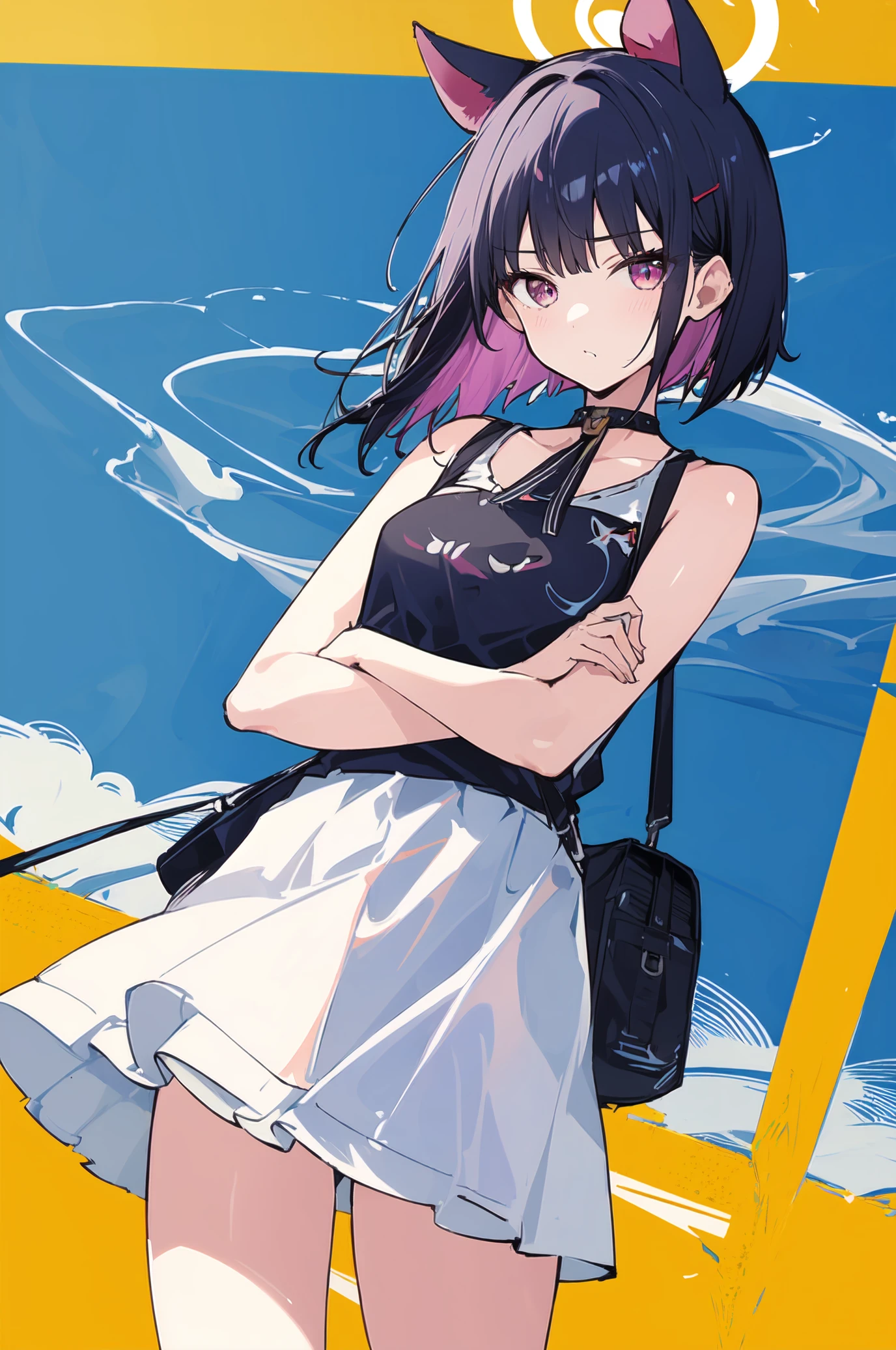 masterpiece,best quality,high quality,absurdres,<lora:kazusa:0.8>,1girl,looking at viewer,solo,cowboy_shot,