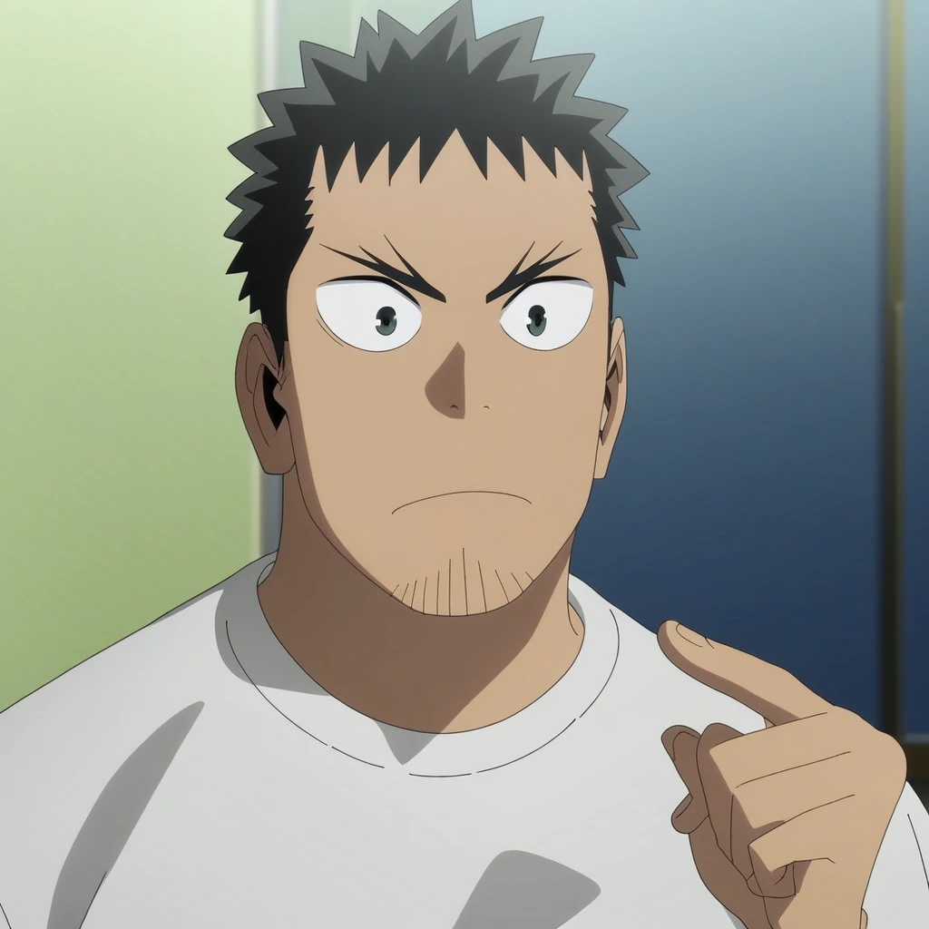 1boy, Kafka, facial hair, stubble, white shirt, solo, official art