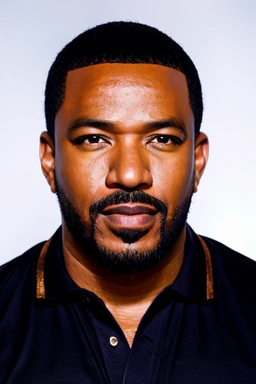 <lora:Laz_Alonso_Lora-10:0.9>, laz alonso, black shirt, headshot, portrait, plain background