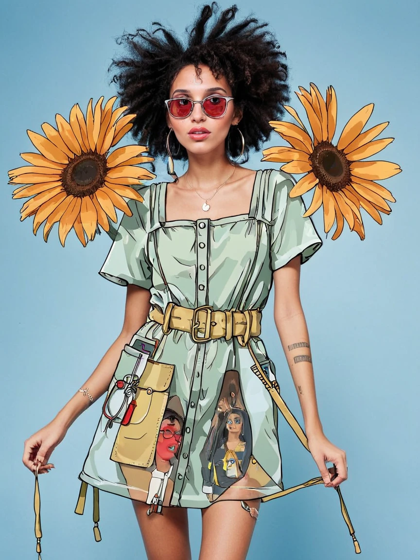 woman, <lora:dr4wn0nXL:1> Dr4wn0n, mixed media, cel shading clothing,