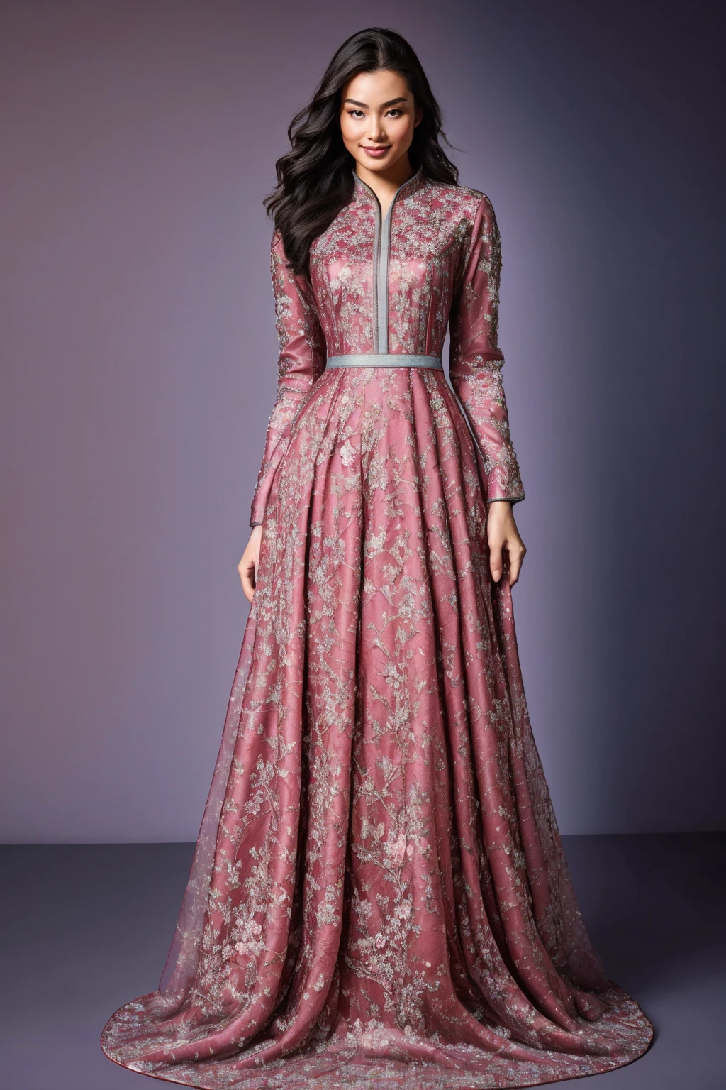 ((Masterpiece, best quality, edgQuality)),smile,medium breasts,arms along body
asian edgSpo_woman,edgSpo_face,edgSpo_body,<lora:edgSingaporeanDollLikenessv1:1>
edgTF, long sleeves,full body, wide sleeves, chinese clothes, floral print, sleeves past fingers, wearing edgTF_dress
<lora:edgTotalFantasy:0.8>