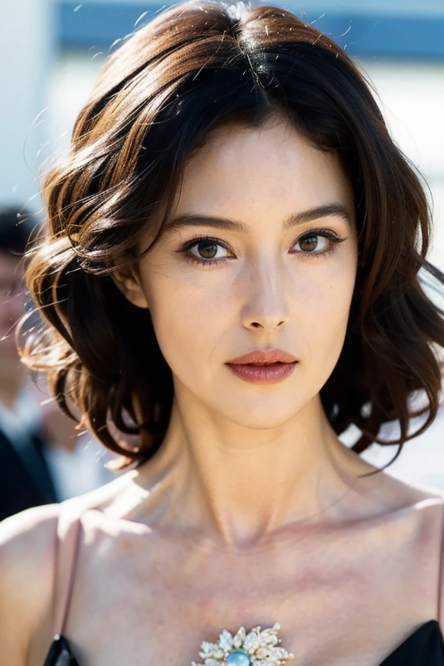 1girl,solo focus,blurry,looking at viewer,lips,brown hair,black dress,blurry background,realistic,curly hair,makeup,
best quality,masterpiece,illustration,Amazing,finely detail,masterpiece,official art,extremely detailed CG unity 8k wallpaper,incredibly absurdres,huge filesize,ultra-detailed,highres,extremely detailed,realistic,,<lora:Monica Bellucci_20240514164550:0.8>