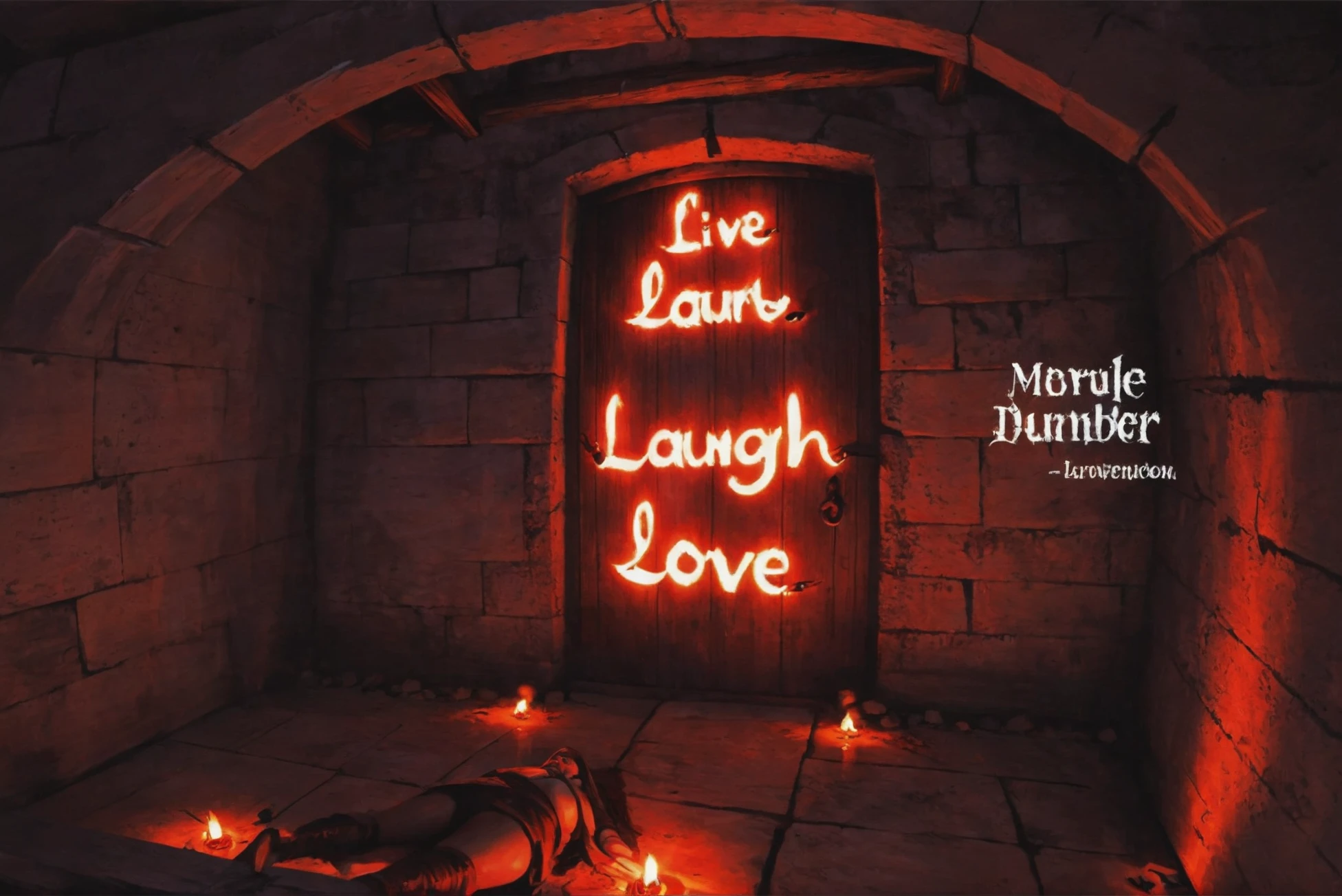 "live laugh love" torture chamber dungeon<lora:livelaughlove:1>