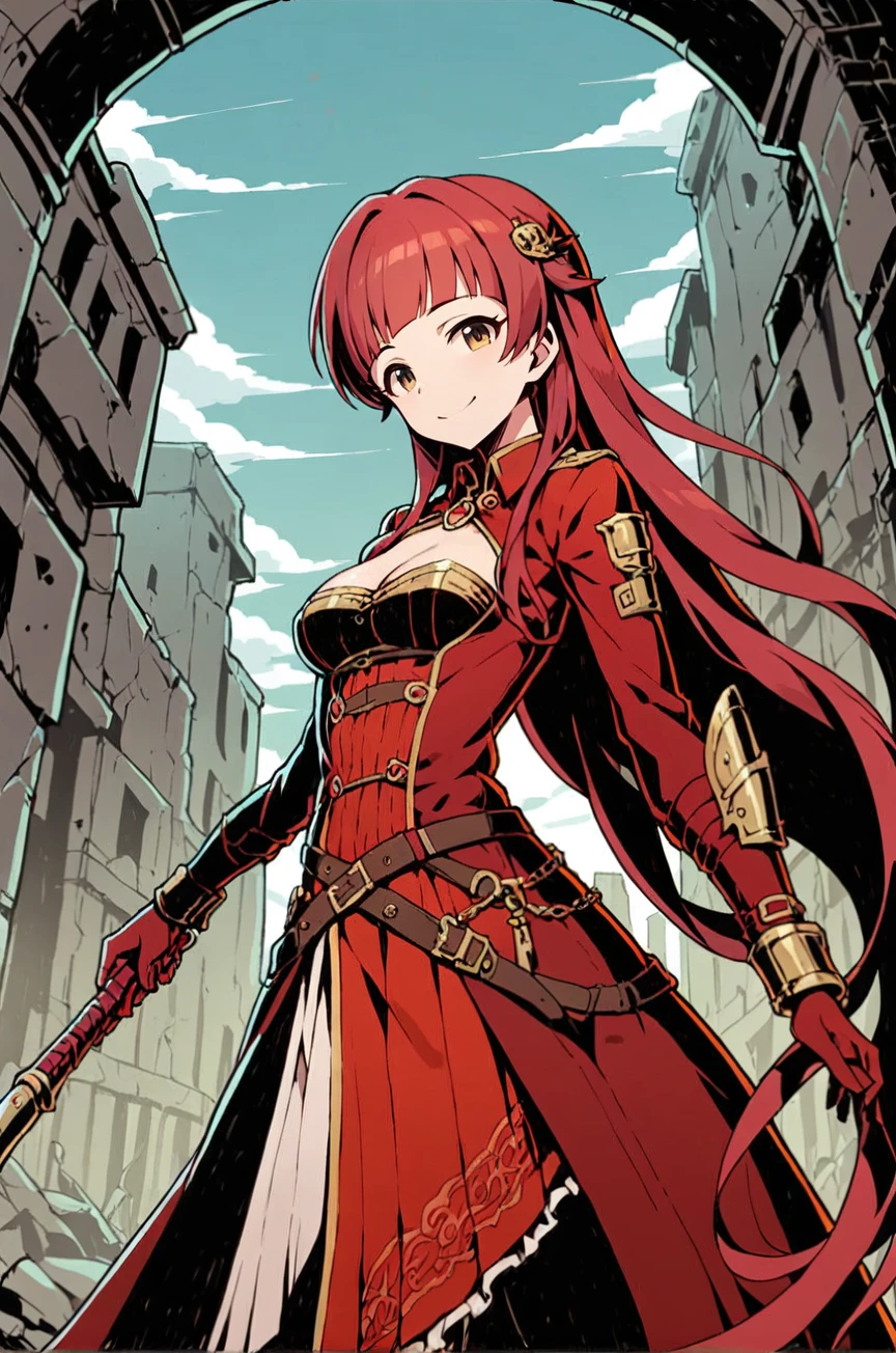 (:1.5),very long hair,red fashion outfit,solo,unlight,smile,breasts, idolmaster,
looking at viewer,depth of field,battlefield ruins,effect
<lora:Perfect Hands:1> <lora:Unlight飿 ¼:0.7> <lora:naip33:0.2>, score_9, score_8_up, score_7_up, score_6_up, score_5_up, score_4_up,zPDXL