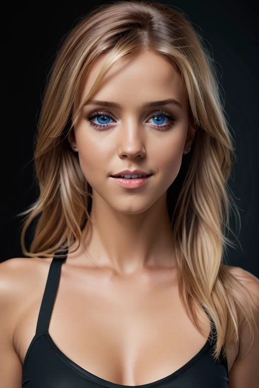 1girl,black background,long blonde hair,looking at viewer, crop top, ,realistic,Raw photo,8k,realistic skin details,realistic hair details,perfect skin, no lipstick, natural color lips,8k uhd,dslr,high quality,
