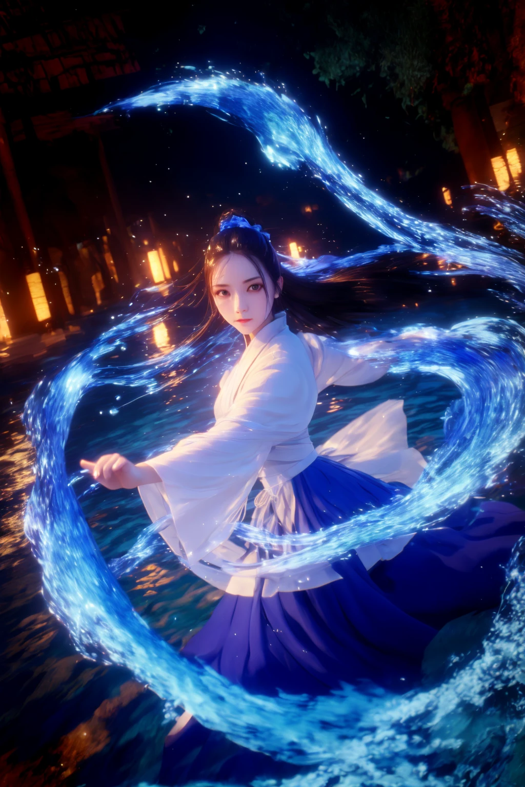 using wwm-water-magic,wwm-water-magic,using water-magic,ancient-costume,dancing,water-magic,fighting stance,1girl,solo,<lora:magic_fighting_water_512_dreamshaper_8:0.8>,
