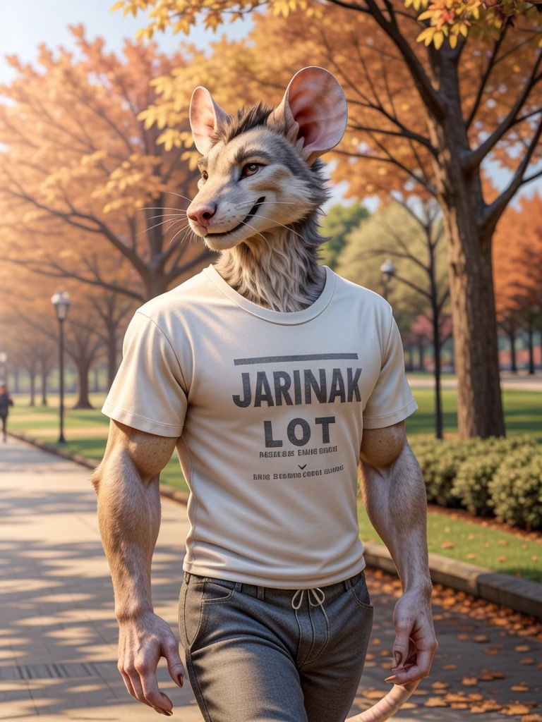 anthro, african wild dog, male, adult, muscular, pants, t-shirt, (realistic fur, fur, realistic fur texture:1), detailed background, wilderness background, photorealistic, hyper realistic, ultra detailed,