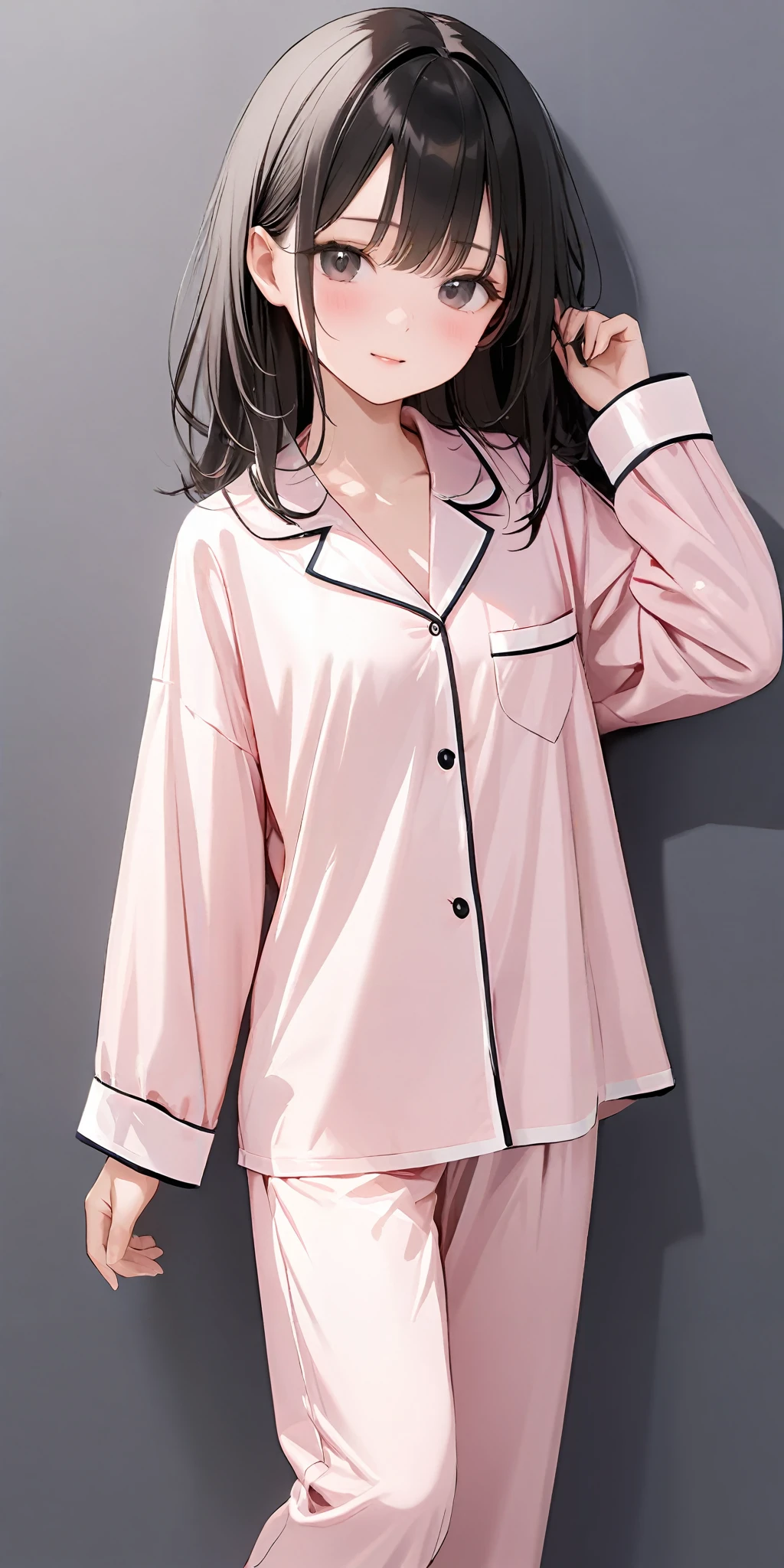 masterpiece,ultra-detailed,best quality,8K,illustration,cute face,clean skin ,shiny hair,girl,simple background,
<lora:add-detail-xl:1> <lora:pajamas_XL_V1.0:1> jyojifuku, pajamas