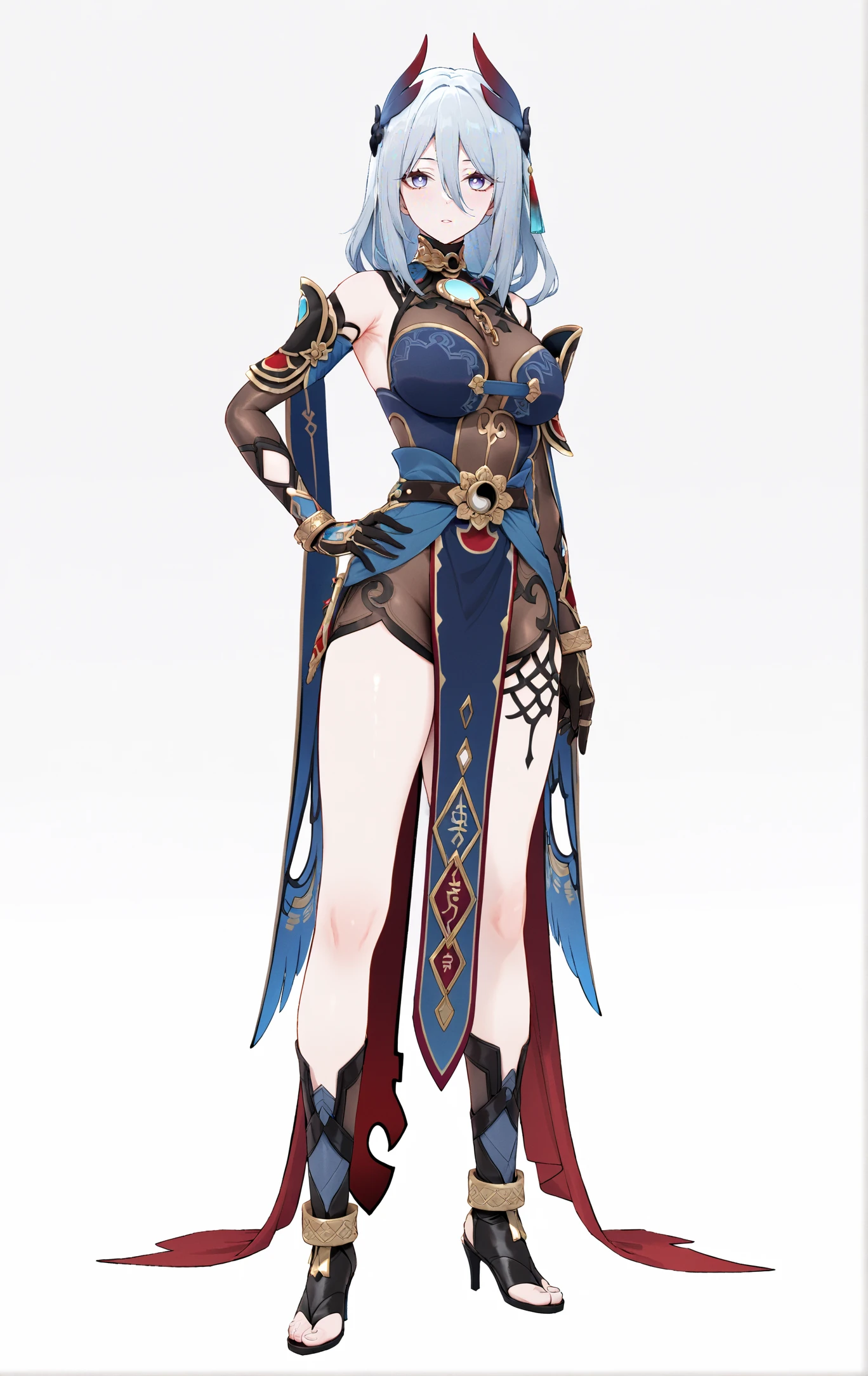 Full body portrait、Sexy Costumes、Phoenix、girl、An illustration、character、Flashy accessories、Front view、Standing figure from the front