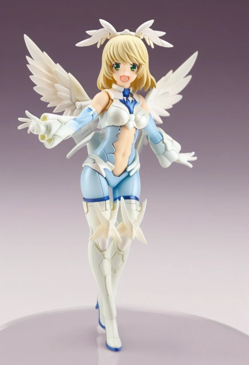 (score_9:0.9),score_8_up,score_7_up,anime style,rating_safe,<lora:SIS-Dc88w Eliene-Elierica ponyXL v2:0.7>,SIS-Dc88w Eliene-Elierica, solo, large wings, open mouth, smile, elbow gloves, medium breasts, gradient background, looking at viewer, gradient, full body, standing, head wings, Eliene-Elierica clothes, bodysuit, thigh boots