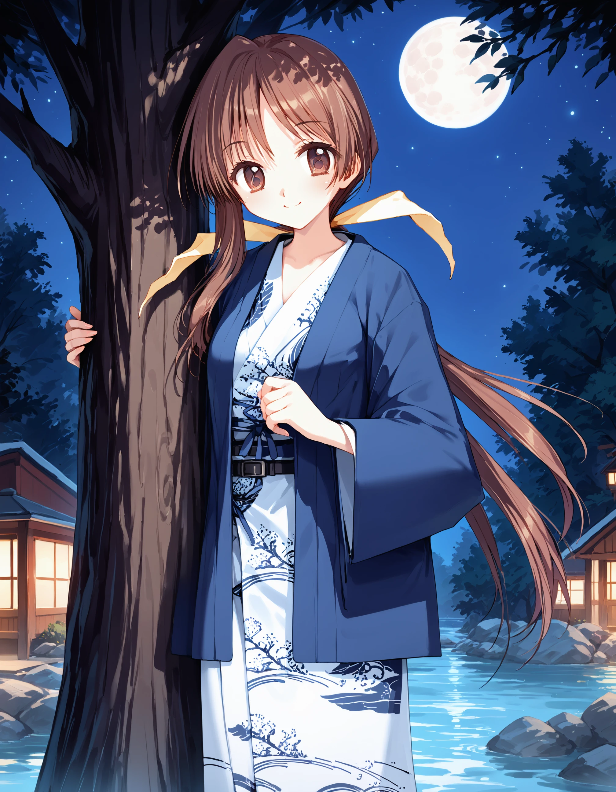 (score_9, score_8_up, score_7_up)
BREAK
misaki_olis, 1girl, solo, brown hair, asymmetrical hair, low ponytail, hair bow, brown eyes, bath yukata, blue jacket, looking at viewer, smile, against tree
BREAK
tree, nature, night, night sky, starry sky, moon, outdoors
<lora:Misaki_BokuNoKanojoWaGatenkei_PonyXL_v1:1>