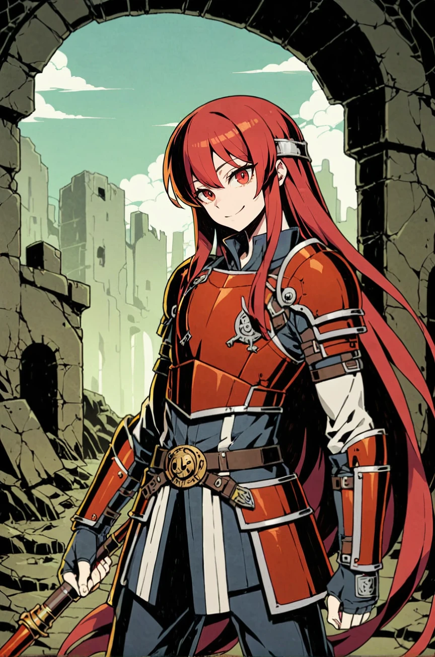 (kid:1.5),very long hair,red knight armor,solo,unlight,smile
looking at viewer,depth of field,battlefield ruins,effect
<lora:Perfect Hands:1> <lora:Unlight飿 ¼:0.7> <lora:naip33:0.2>, score_9, score_8_up, score_7_up, score_6_up, score_5_up, score_4_up,zPDXL
