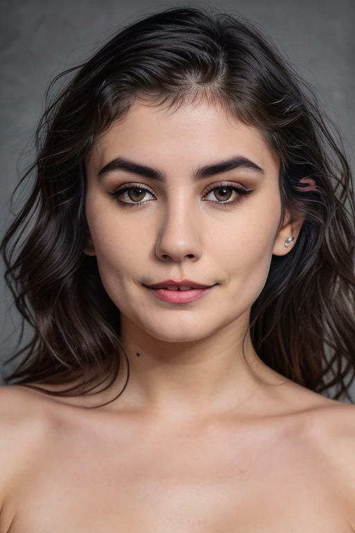 DEN_leelookat_SG,
(headshot:1.2) portrait on a (plain grey background:1.2), (headshot:1.2), (face focus:1.1), windswept chaotic hair, soft lighting, low contrast, low saturation,
bokeh, f1.4, 40mm, photorealistic, raw, 8k, textured skin, skin pores, intricate details  <lora:epi_noiseoffset2:1>, epiCRealism