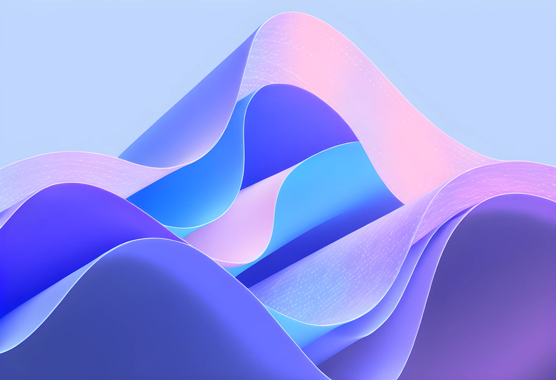 text:"Microsoft Design", A blue and purple color scheme is used in this image with a focus on the blue and pink hues. The image features a series of blue and violet waves which are arranged in a way that creates a visually appealing pattern. The colors are vibrant and eye-catching making the image an interesting design element., masterpiece, best quality, detailed