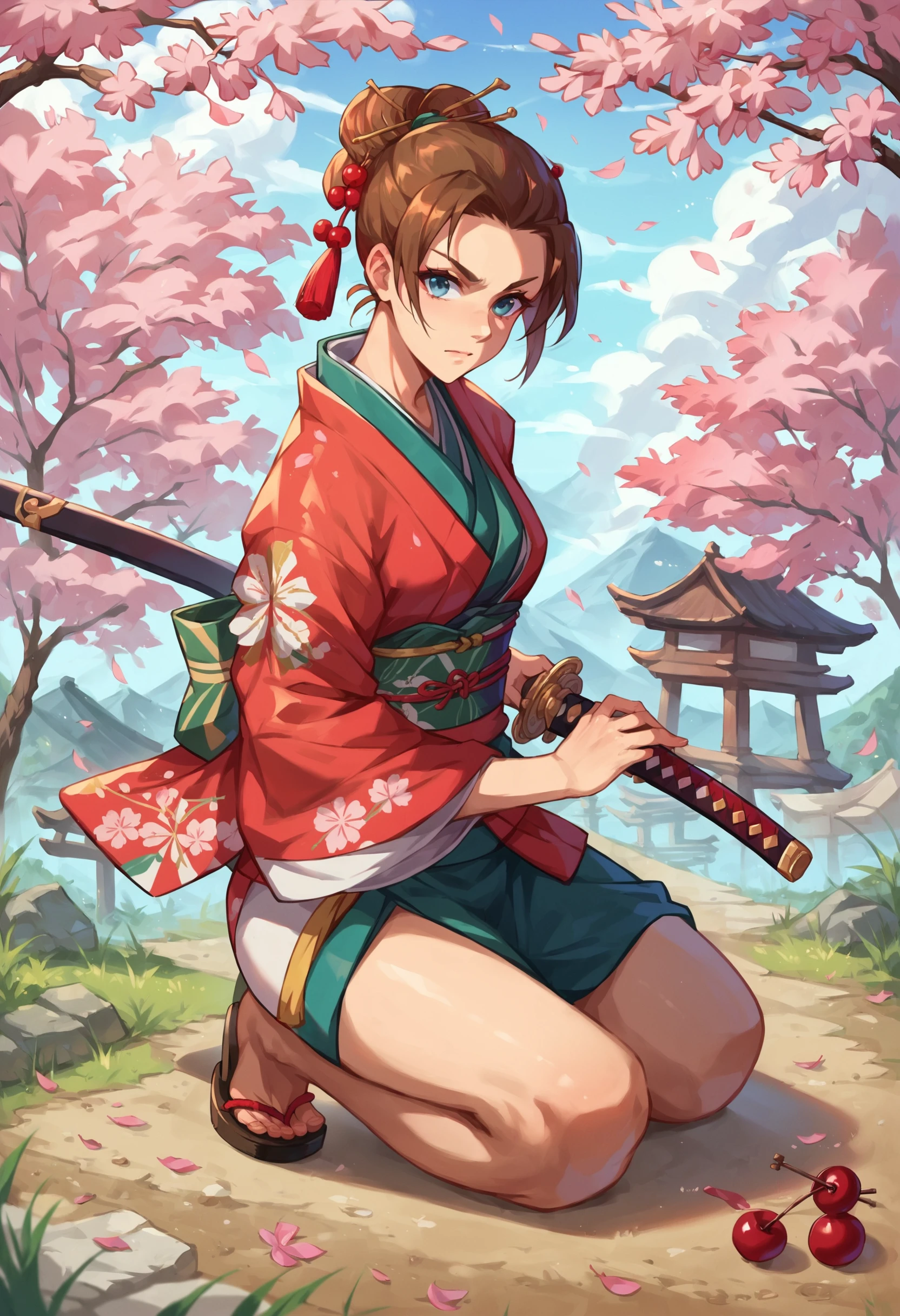 score_9_up score_8_up score_7_up, 1girl, battoujutsu, kimono, cherry blossoms, kneeling, seiza, outdoors
<lora:battoujutsu_stance_24retry_pony_rework_final_svd_d8:1>