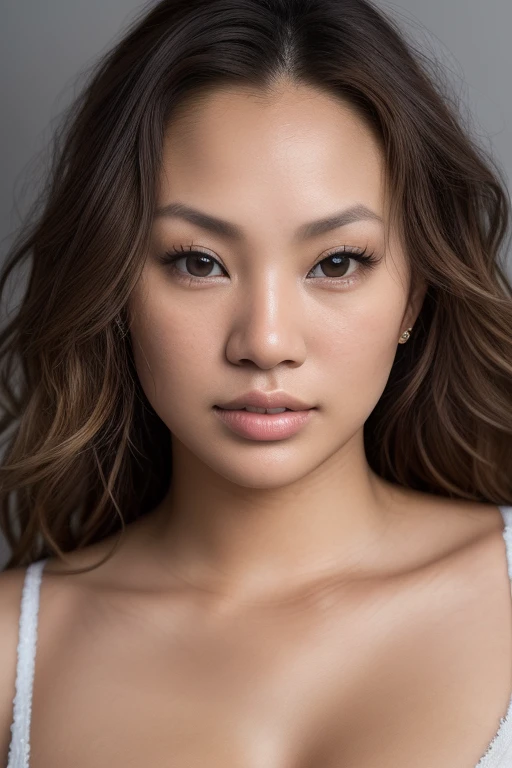 DEN_aiuchi_rika,
((headshot:1.2) portrait on a (plain grey background:1.2), (headshot:1.2), (face focus:1.1), windswept chaotic hair, soft lighting, low contrast, low saturation:1.2),
bokeh, f1.4, 40mm, photorealistic, raw, 8k, textured skin, skin pores, intricate details  <lora:epi_noiseoffset2:1>, epiCRealism