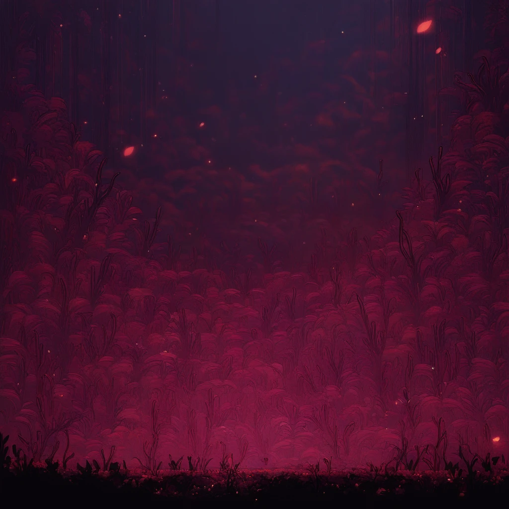 (((beautiful, high quality))), score_9, score_8_up, score_7_up, HK scenery, aerial perspective, particles, dark trees, red foliage, roots, dark background, crimson background,
