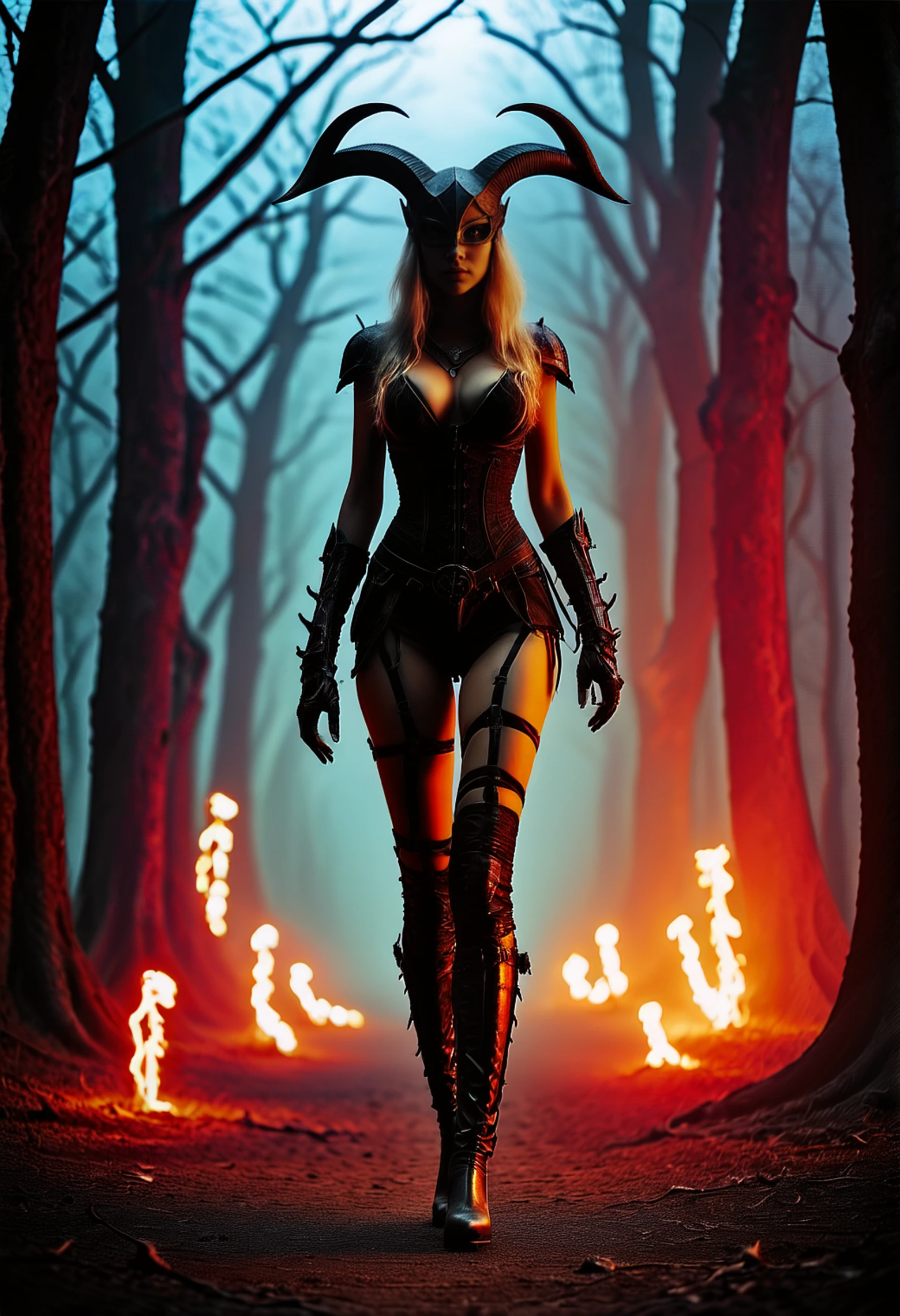 21 year old girls in a forest of fantasy that is indescribable to fantastic, they are dressed in very sexy and sporty clothing. ,glitter,stworki,night lanterns with candles,((midnight_dark)),she wears a very sexy black lingerie