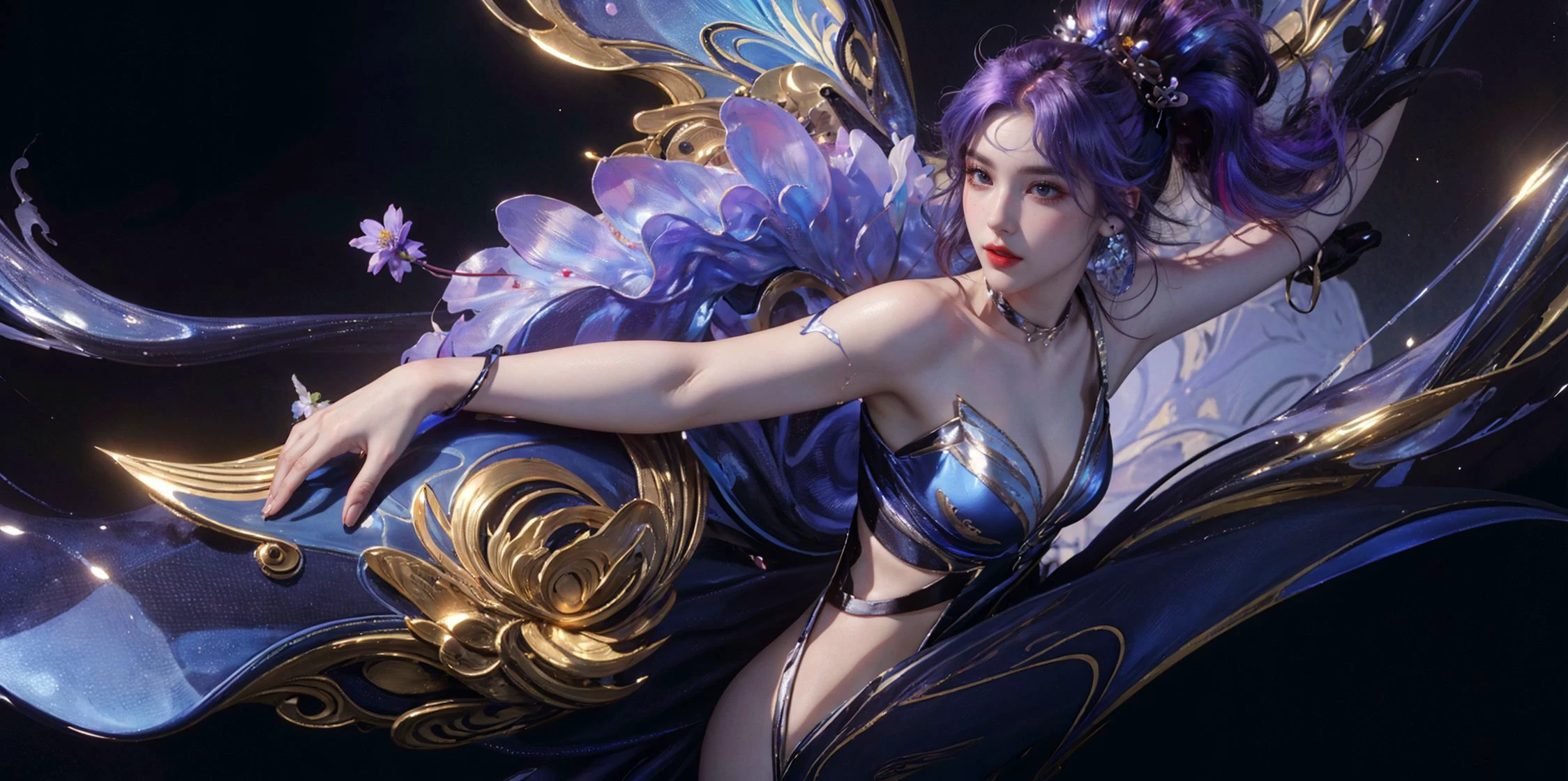 adult gothic fairy with colorful hair,(sexy pose:1.3),fantastical cornflower blue themed background,ultra sharp,glowing particles,
xuer mind bending murals,<lora:~Q? l4_ih<n\ xuer mind bending murals:0.7>,