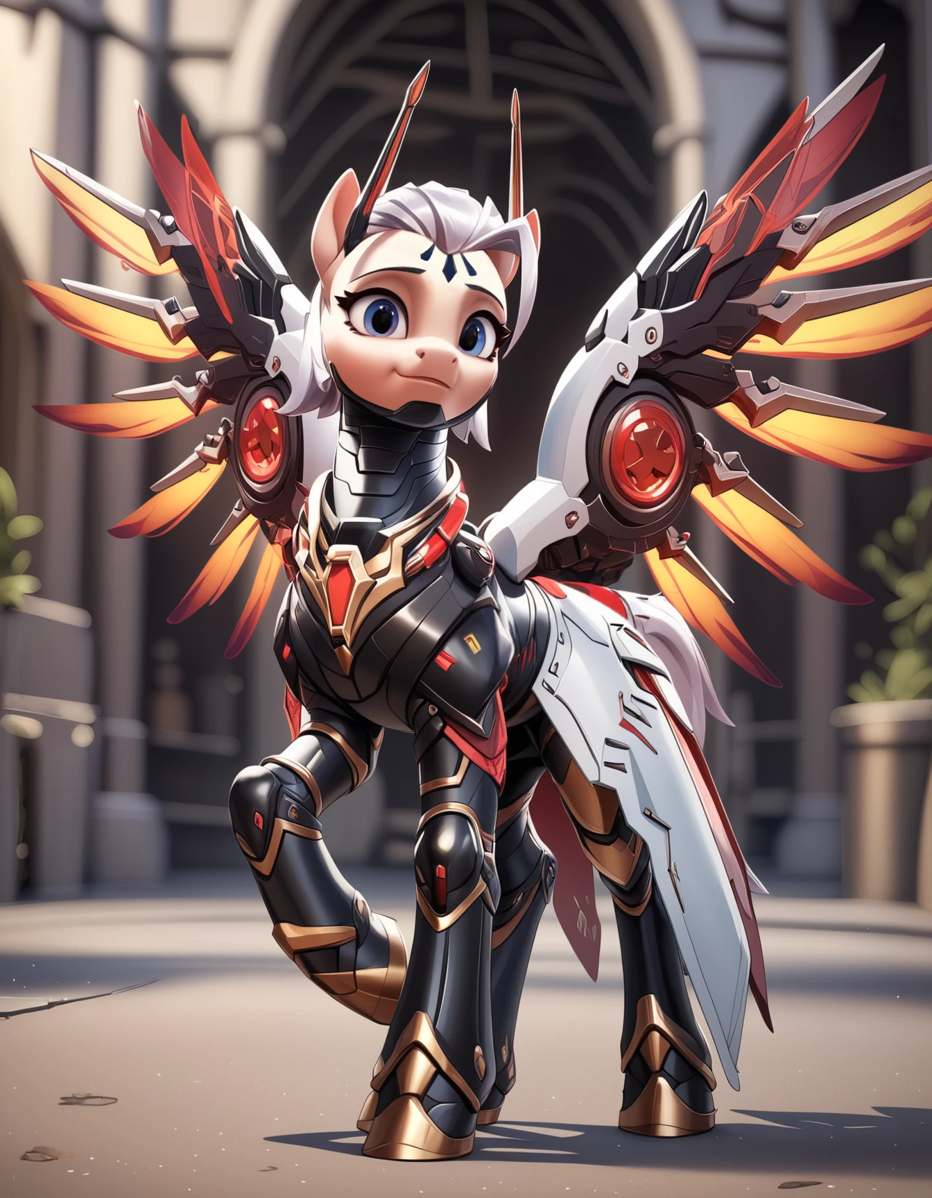 score_9, score_8_up, score_7_up, score_6_up, score_5_up, score_4_up,  
mercy,expressive, full body, pony, feral, cute, beautiful, pretty,armor, glowing wings,halo,(at a waterfall, sea:1.4), highly detailed, intricate details, digital art, perfect anatomy, perfect proportions, 4k,  (dynamic pose:1.1),