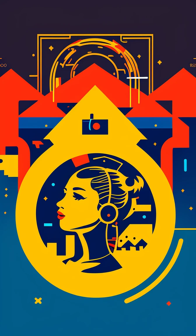 material design minimalist logo for an online store that sells art by elokitty. cute cyberpunk kawaii aesthetic. vector art illustration, girl, made with illustrator, trending on artstation hq, deviantart, vibrant colors, digital art, logotype, 8 k post - processing, smooth, clear lines, sharp focus, winning award masterpiece