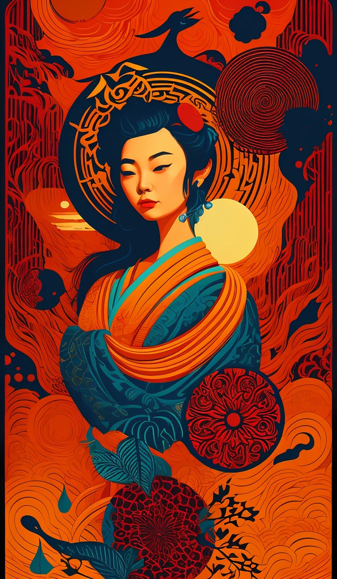japanese style art by casey weldon and martine johana, rich colors, intricate, elegant, highly detailed, centered, digital painting, artstation, concept art, smooth, sharp focus, illustration