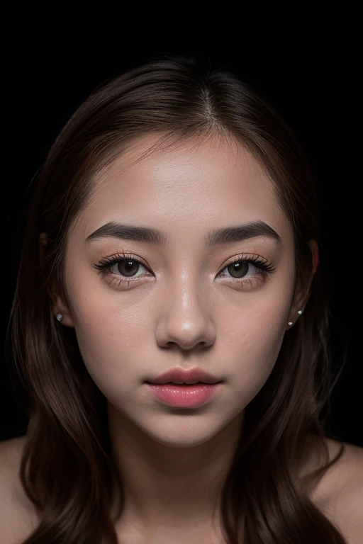 DEN_unijung_OF,
(headshot:1.2) portrait on a (plain black background:1.2), (headshot:1.2), (face focus:1.1), (facing the camera:1.2), Head in the centre, (eye contact:1.3), (intense stare:1.1), mouth open, (facing straightforward:1.2), (forward facing:1.1), Head, face, Head focus, Head tilted down, looking slightly up at the camera,
bokeh, f1.4, 40mm, photorealistic, raw, 8k, textured skin, skin pores, intricate details <lora:epi_noiseoffset2:1>, epiCRealism