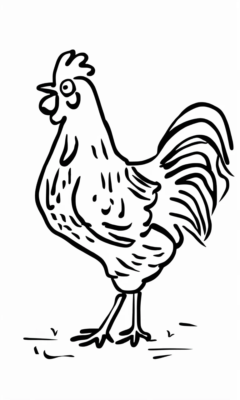 doodle line art,chicken, ((masterpiece)), ((best quality)), 8k, <lora:DOODLE_XL:0.8>