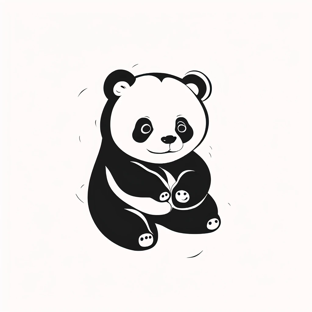 icon design, black and white ink style,  panda, <lora:ink_icon:1>