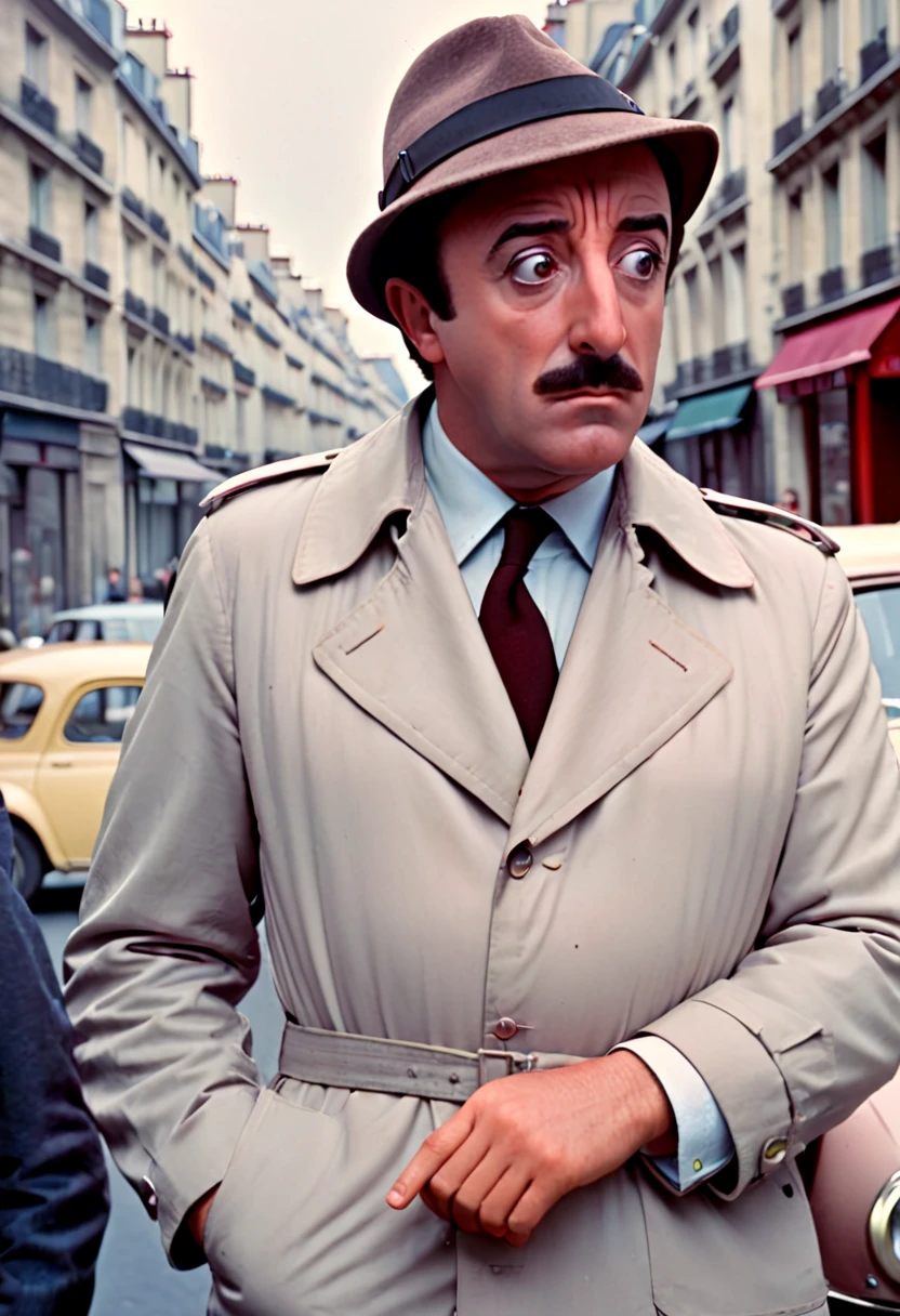 Inspector Clouseau in Paris, 1960s, masterpiece <lora:Clouseau-v1:1>